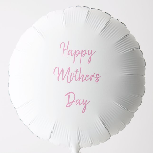 Happy Mother's Day Party 2024 Pink Simple Modern Balloon (Front)