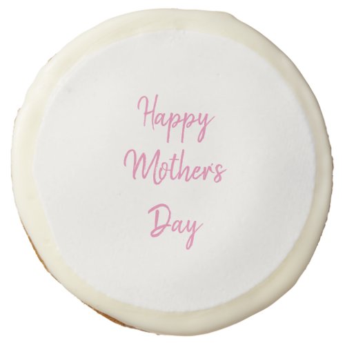 Happy Mothers Day Party Pink White Simple 2024 Sugar Cookie