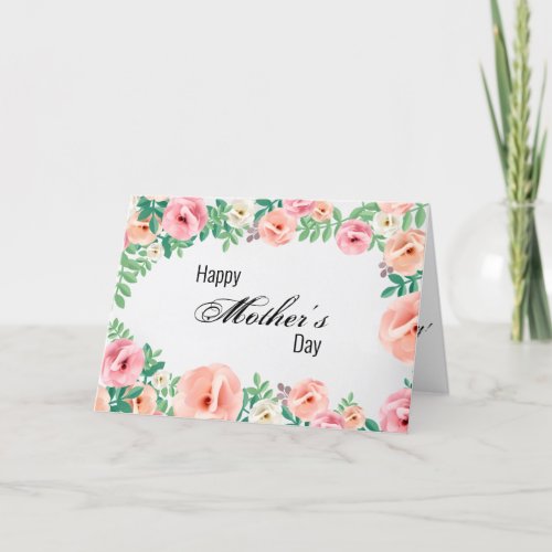 Happy Mothers Day Pastel Pink Paper Flowers Card