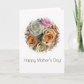 Happy Mother's Day Pastel Roses Card by studioportosabbia at Zazzle