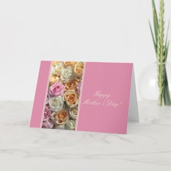 Happy Mother's Day Pastel Roses Card by studioportosabbia at Zazzle