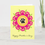 Happy Mother's Day Paw Prints Flower Card