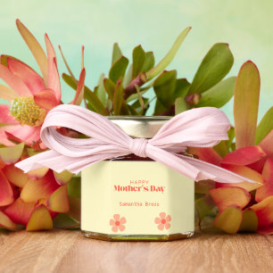 Happy Mother's day peach flowers pink Honey Jar Favors