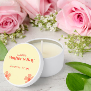 Happy Mother's day peach flowers pink Mini Candle Favors