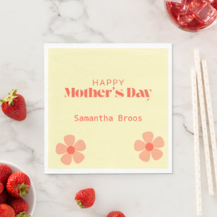 Happy Mother's day peach flowers pink Napkins