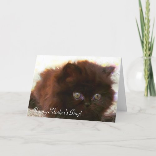 Happy Mothers Day persian kitten greeting card