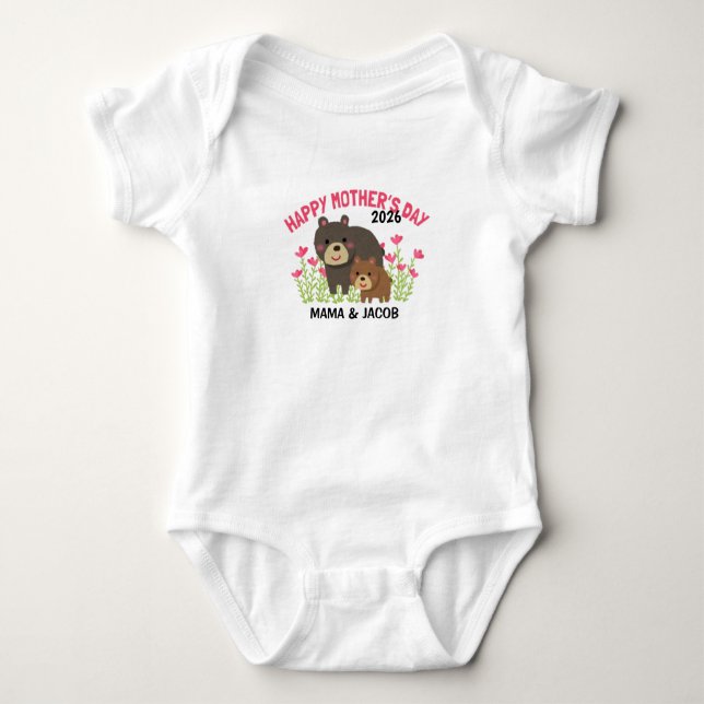 Happy Mother's Day Personalized Baby Bodysuit (Front)