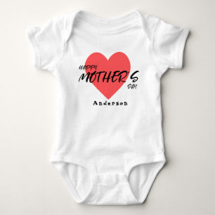 Happy Mother's Day Personalized Name Cute Baby Bodysuit