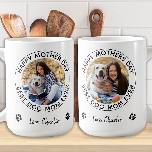 Happy Mother's Day Personalized Pet Photo Dog Mom Coffee Mug (Creator Uploaded)