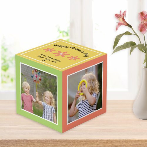 Happy Mothers Day Personalized Pretty Multi Photo Cube