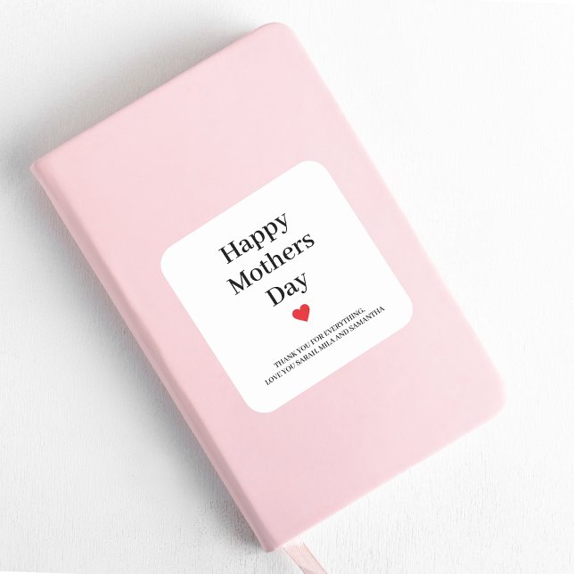 Happy Mothers Day Personalized Square Sticker (Creator Uploaded)