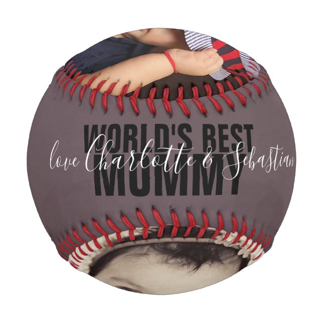 Happy Mothers Day Personalized Worlds Best Mommy Baseball (Back)