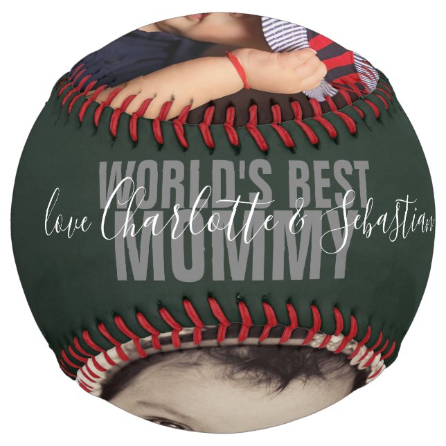 Happy Mothers Day Personalized Worlds Best Mommy Softball (Back)