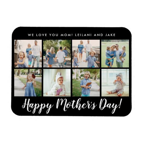 Happy Mothers Day Photo Collage Custom Black Magnet