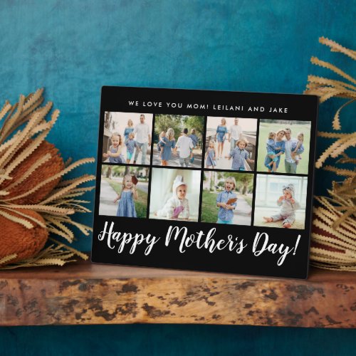 Happy Mothers Day Photo Collage Custom Black Plaque