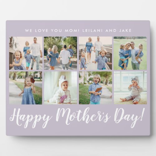 Happy Mothers Day Photo Collage Custom Lavender Plaque