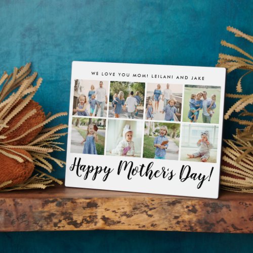 Happy Mothers Day Photo Collage Custom White Plaque