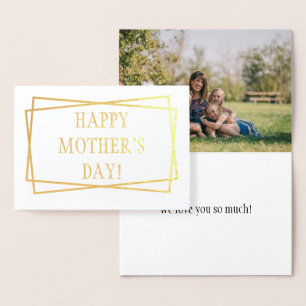 Happy Mother's Day Photo Elegant Gold Foil Card