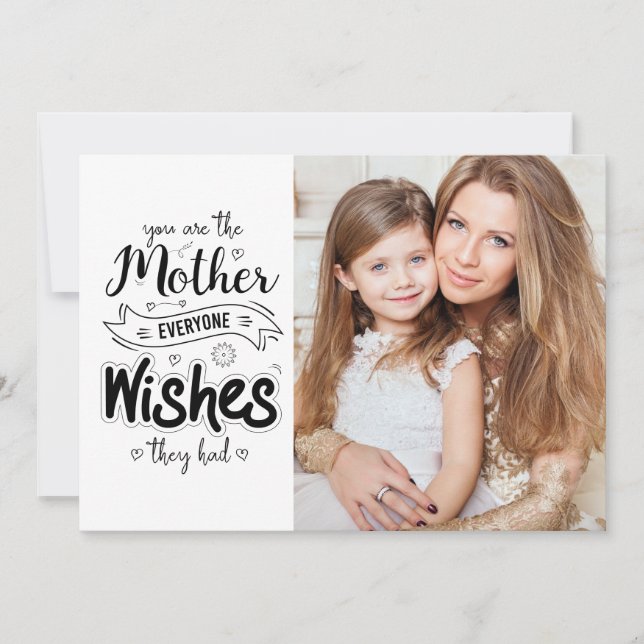 Happy Mothers Day Photo Floral Holiday Card (Front)