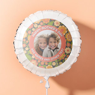 Happy Mother's Day - Photo - Retro Flowers Balloon