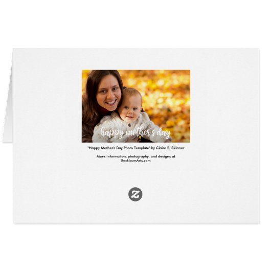 Happy Mother's Day Photo Template White Script (Back Horizontal)