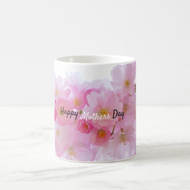 Happy Mothers Day Pink Cherry Tree Coffee Mug (Center)