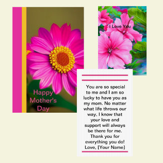 "Happy Mother's Day" Pink Floral  Card