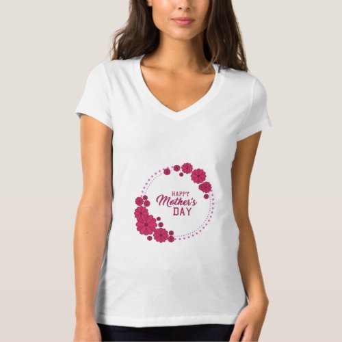 Happy mothers day pink floral pattern T_Shirt