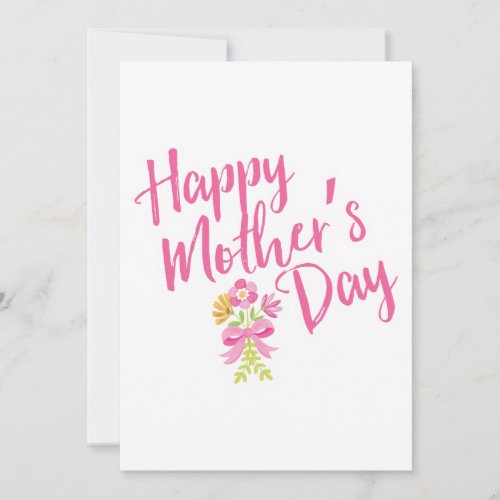 Happy Mothers Day Pink Floral Typography