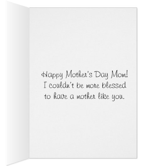 Happy Mother's Day Pink flowers Card. (Inside (Right))