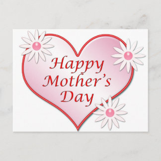 Happy Mother's Day pink heart Postcard
