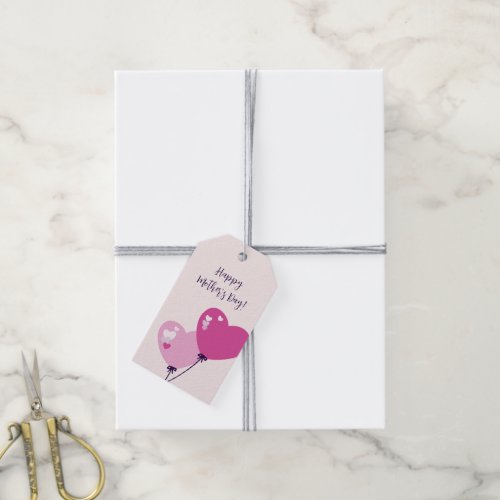  Happy Mothers Day Pink Heart_shaped Balloons  Gift Tags