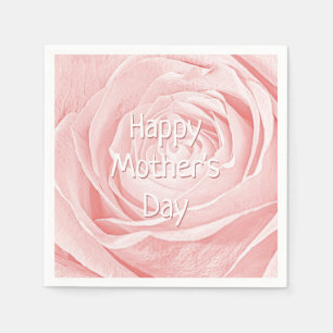 Happy Mother's Day Pink Rose Abstract Photo Napkins