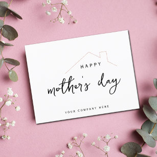Happy Mother's Day Pink Sparkle House Realty Postcard