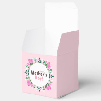 Happy Mother's Day  Pink Tulips Favor Boxes