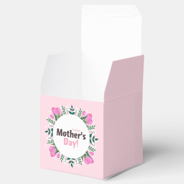 Happy Mother's Day  Pink Tulips Favor Boxes (Opened)