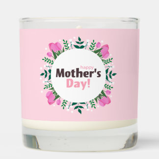 Happy Mother's Day Pink Tulips Scented Candle