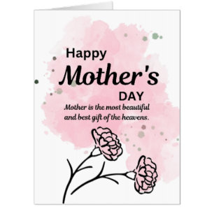 Happy Mother's Day PinkFloral Greeting Card