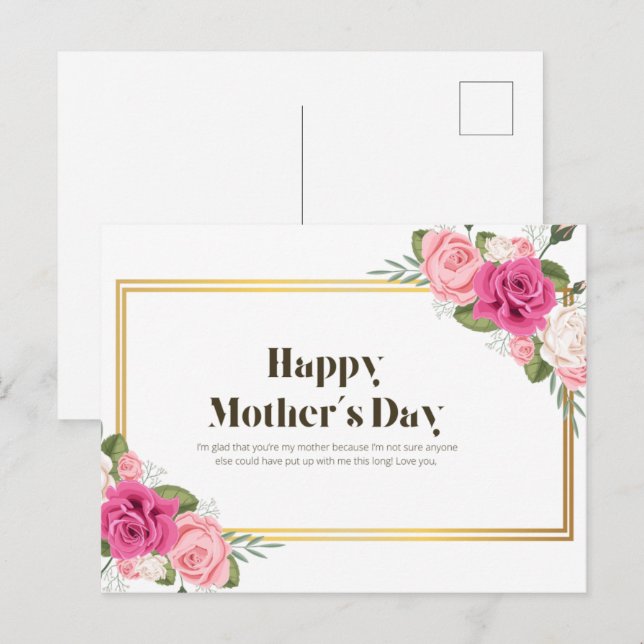 Happy Mother's Day Post Card (Front/Back)