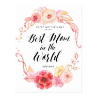 Happy Mothers Day Postcards Best Mom In The World