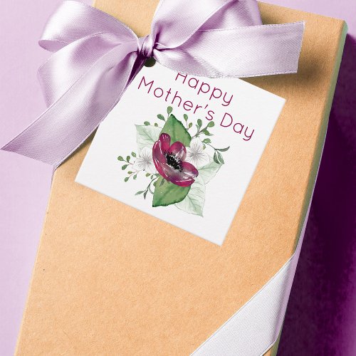 Happy Mothers Day _ Pretty Anemone Flower Spray Favor Tags