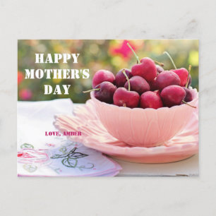 Happy Mother's Day pretty Cherries Fruits Mom  Postcard