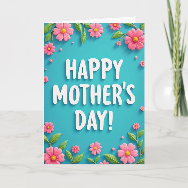 Happy Mothers Day Pretty Floral Card (Front)
