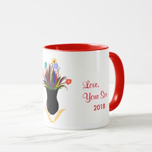 Happy Mothers Day Pretty Flowers Personalized Mug