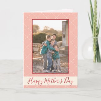 Happy Mothers Day Pretty Pink Design with Photo Card