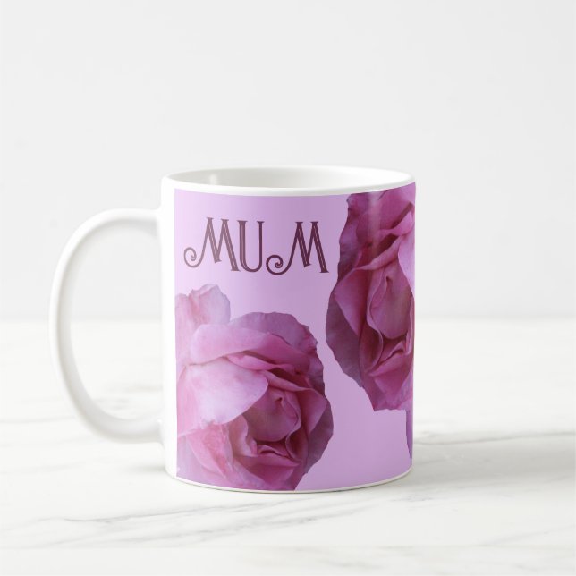 Happy Mother's Day pretty pink rose floral Mom fun Coffee Mug (Left)
