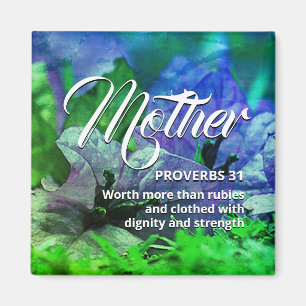 Happy Mother's Day PROVERBS 31 Blue Green Magnet