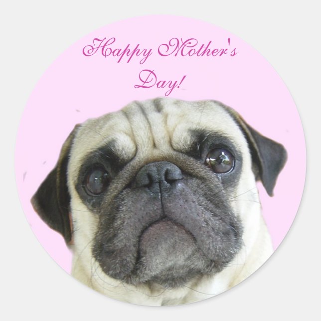 Happy Mother's Day pug stickers (Front)