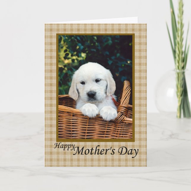 Happy Mother's Day Puppy in a basket Card (Front)