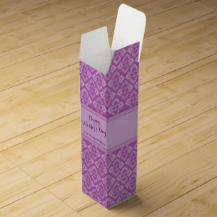 Happy Mother's day purple add your name wine box